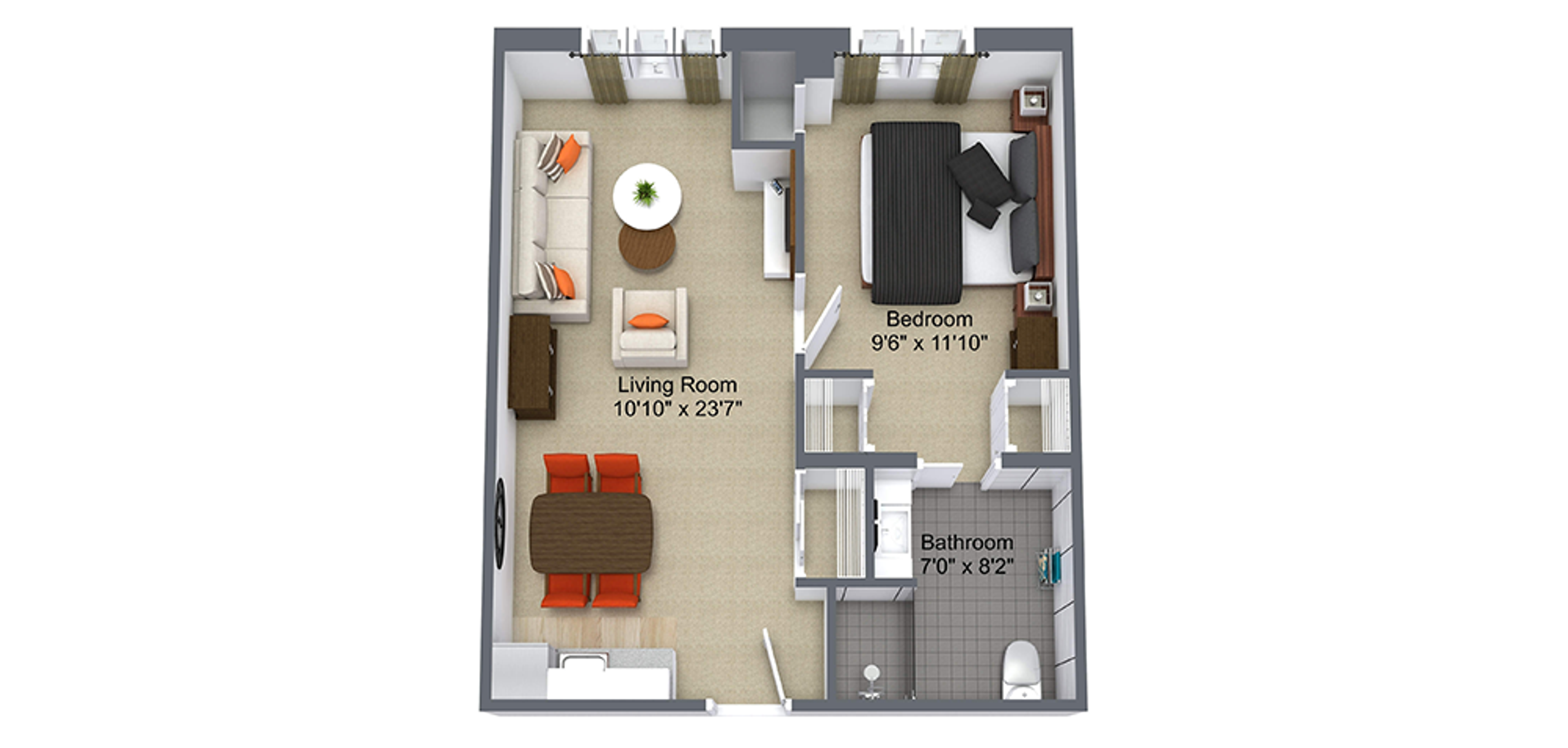 Port Perry Sample 1 Bedroom Plan