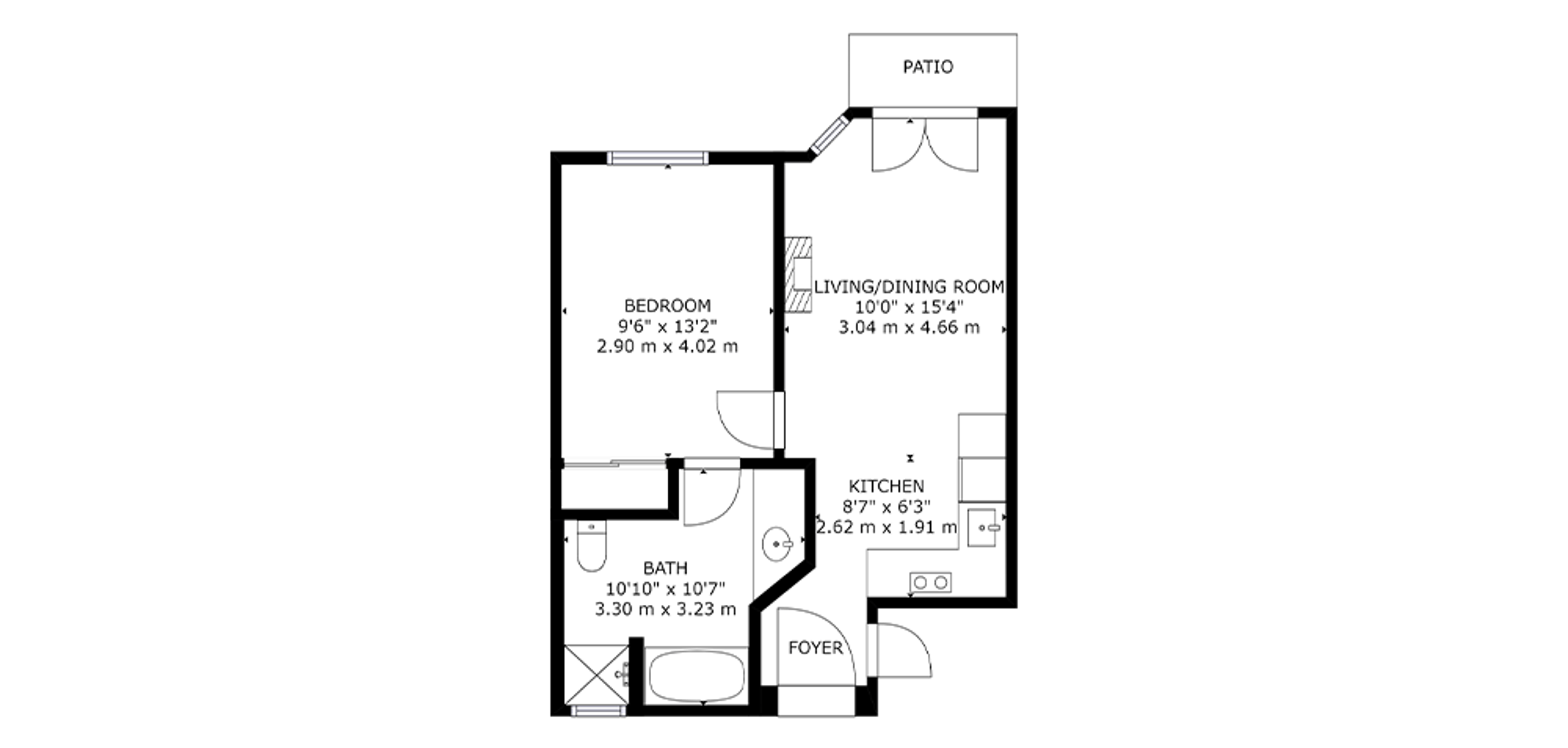 Sample 1 Bedroom Plan A, Portsmouth, Winnipeg