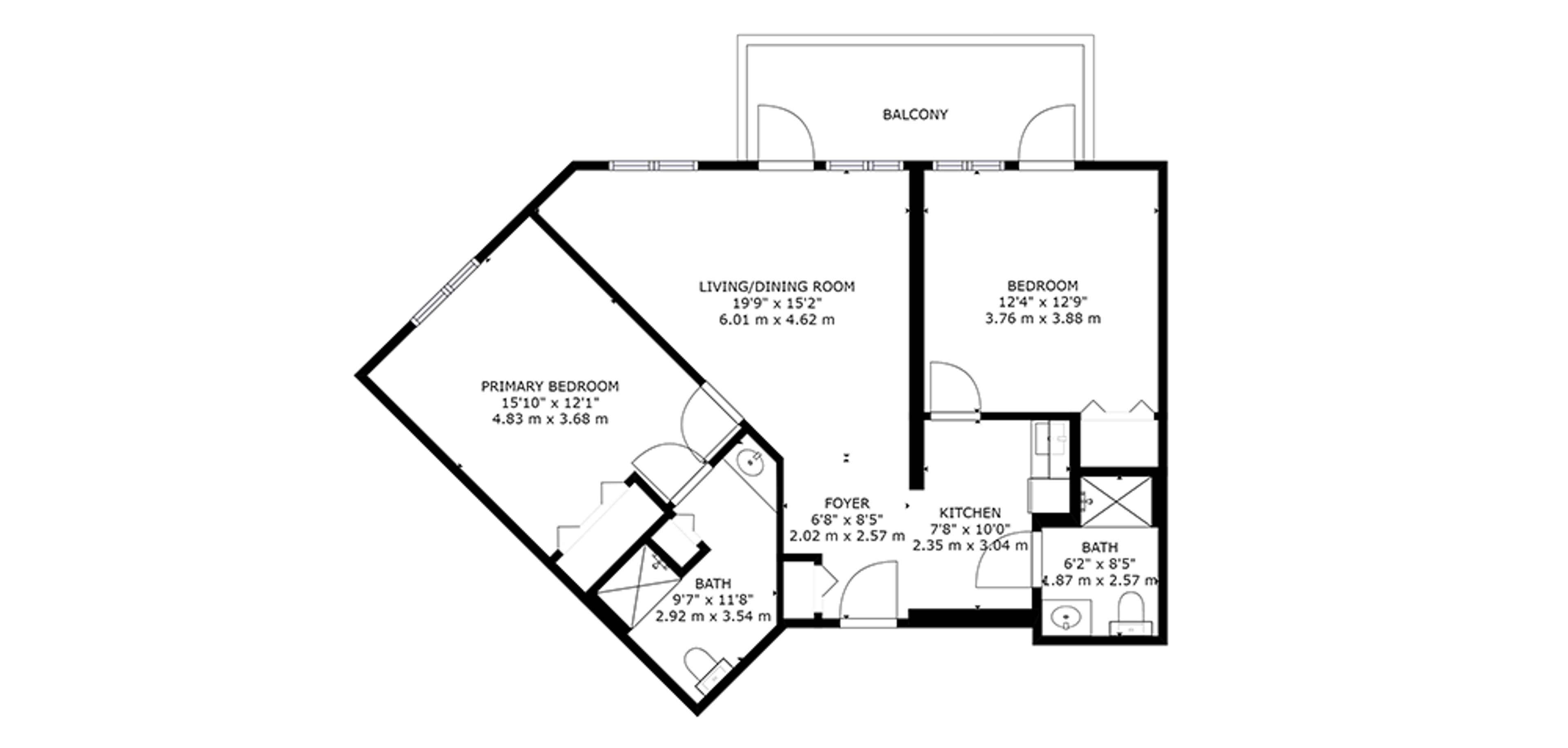 The Bentley Saskatoon Sample 2 Bedroom Plan B