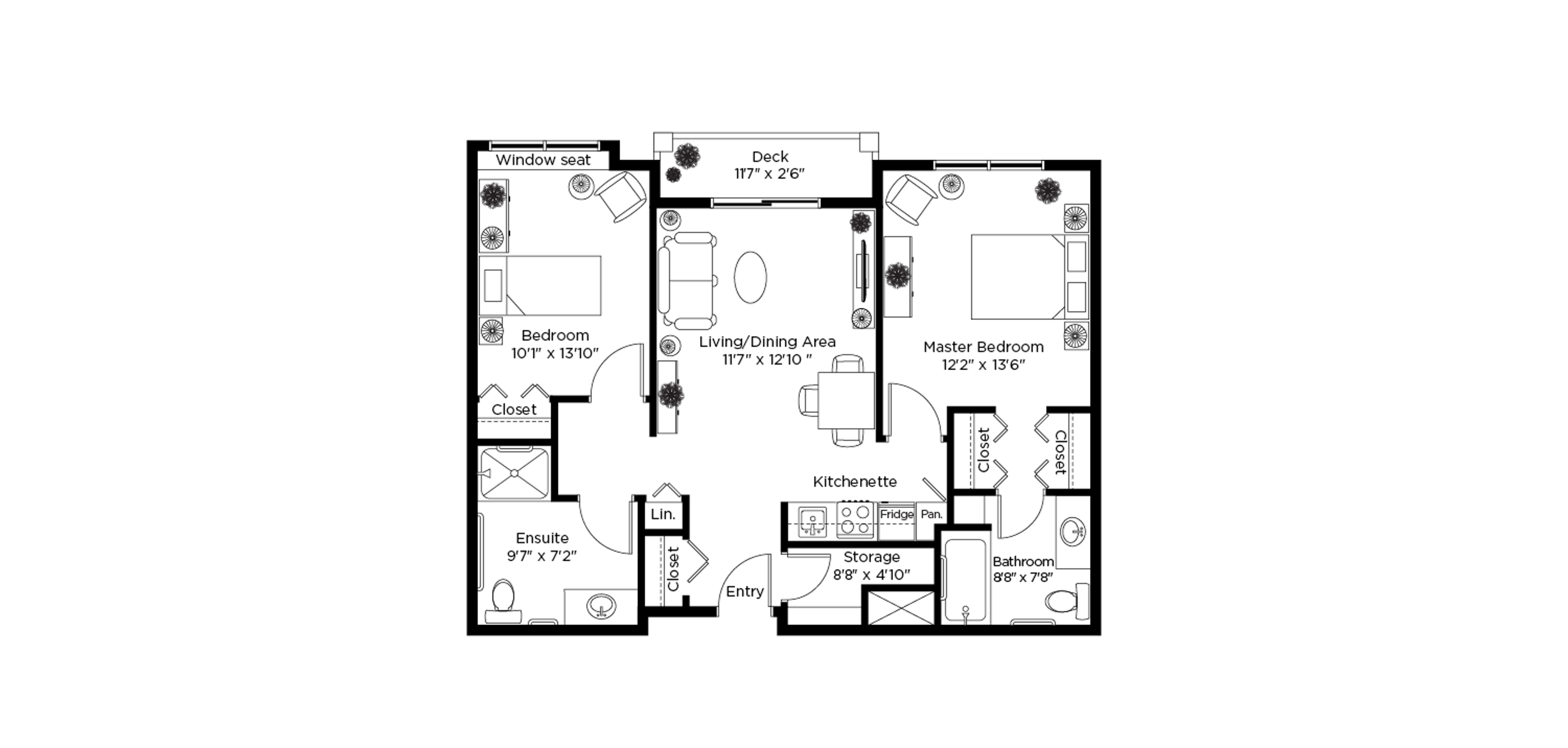 2 Bedroom B Plan, Renaissance, Langley