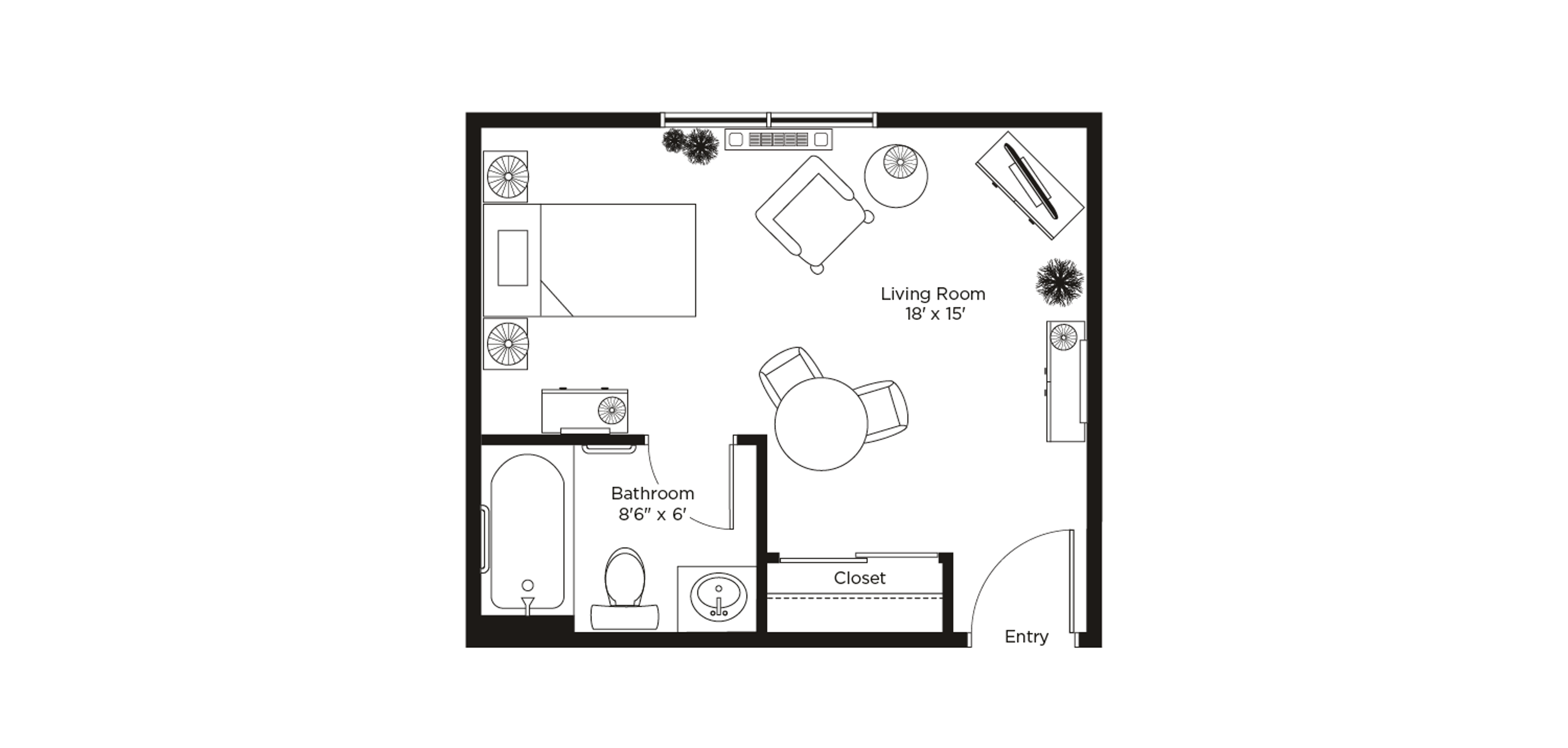 Christopher Terrace Sample Studio Plan C