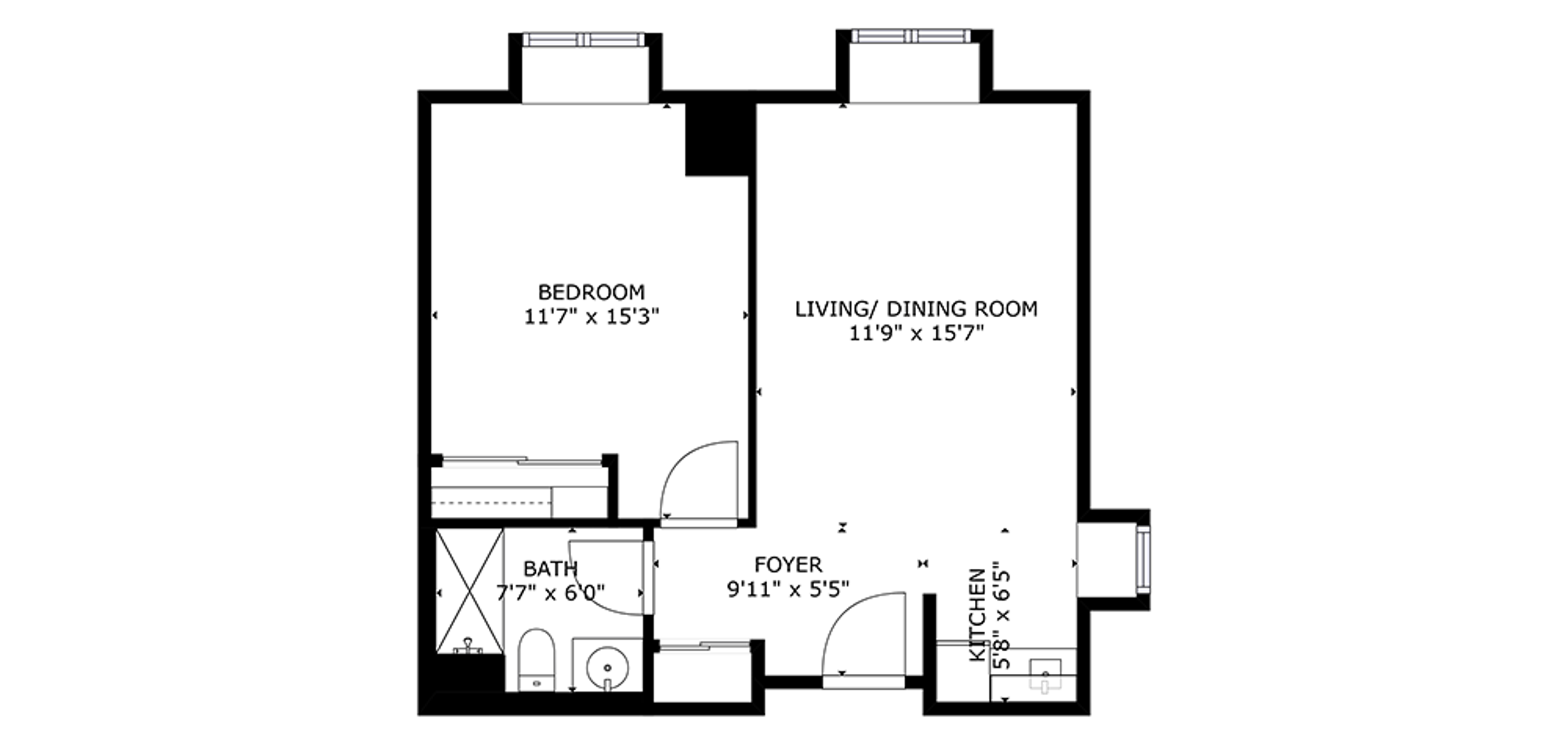 Birkdale Place Sample 1 Bedroom Plan A