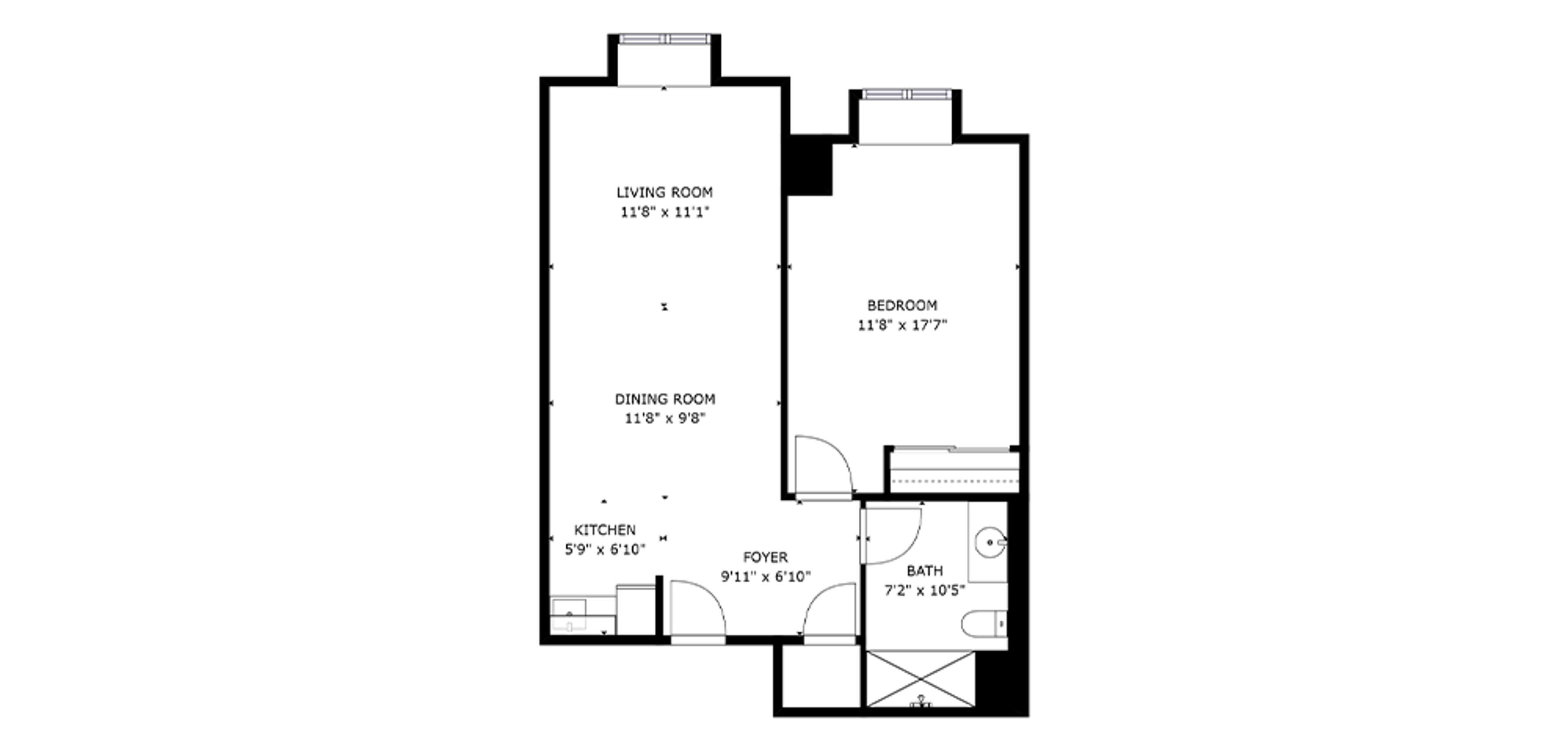 Birkdale Place Sample 1 Bedroom Plan D