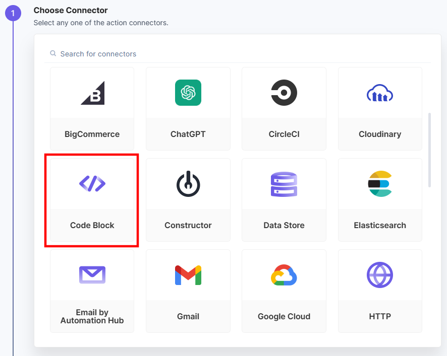 Code-Block Connector