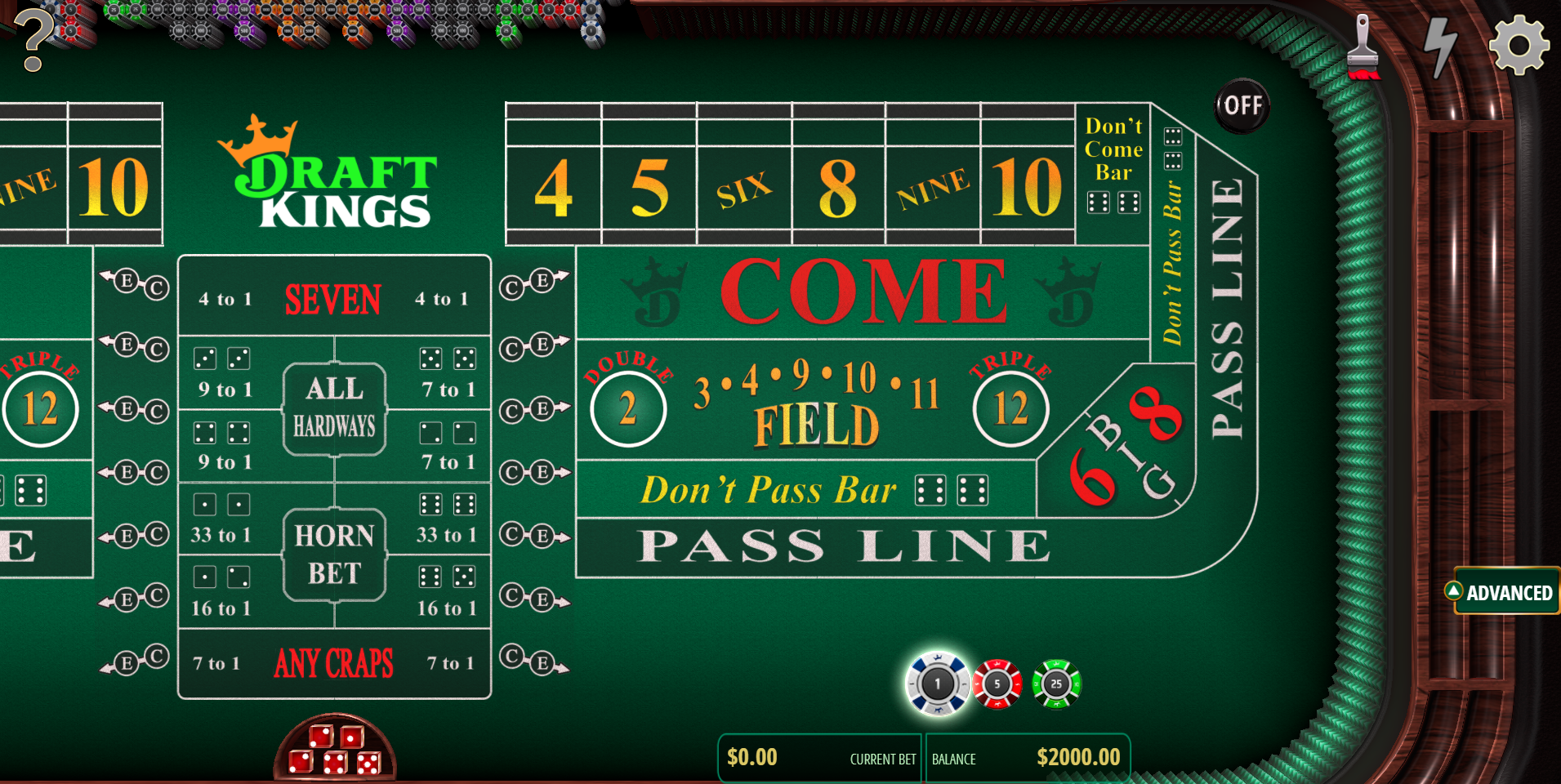 online gambling craps