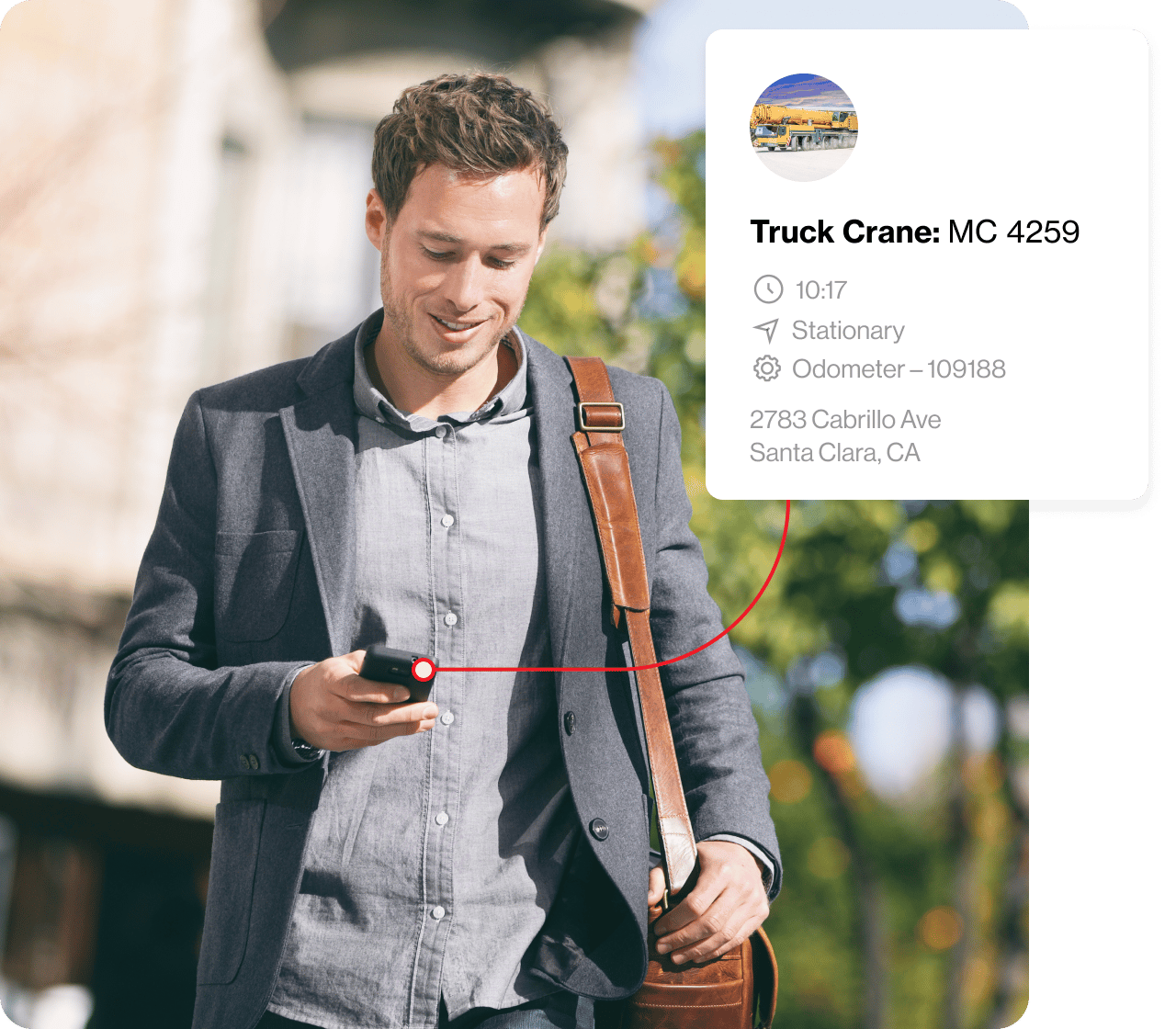 A man checking his fleet asset tracking app