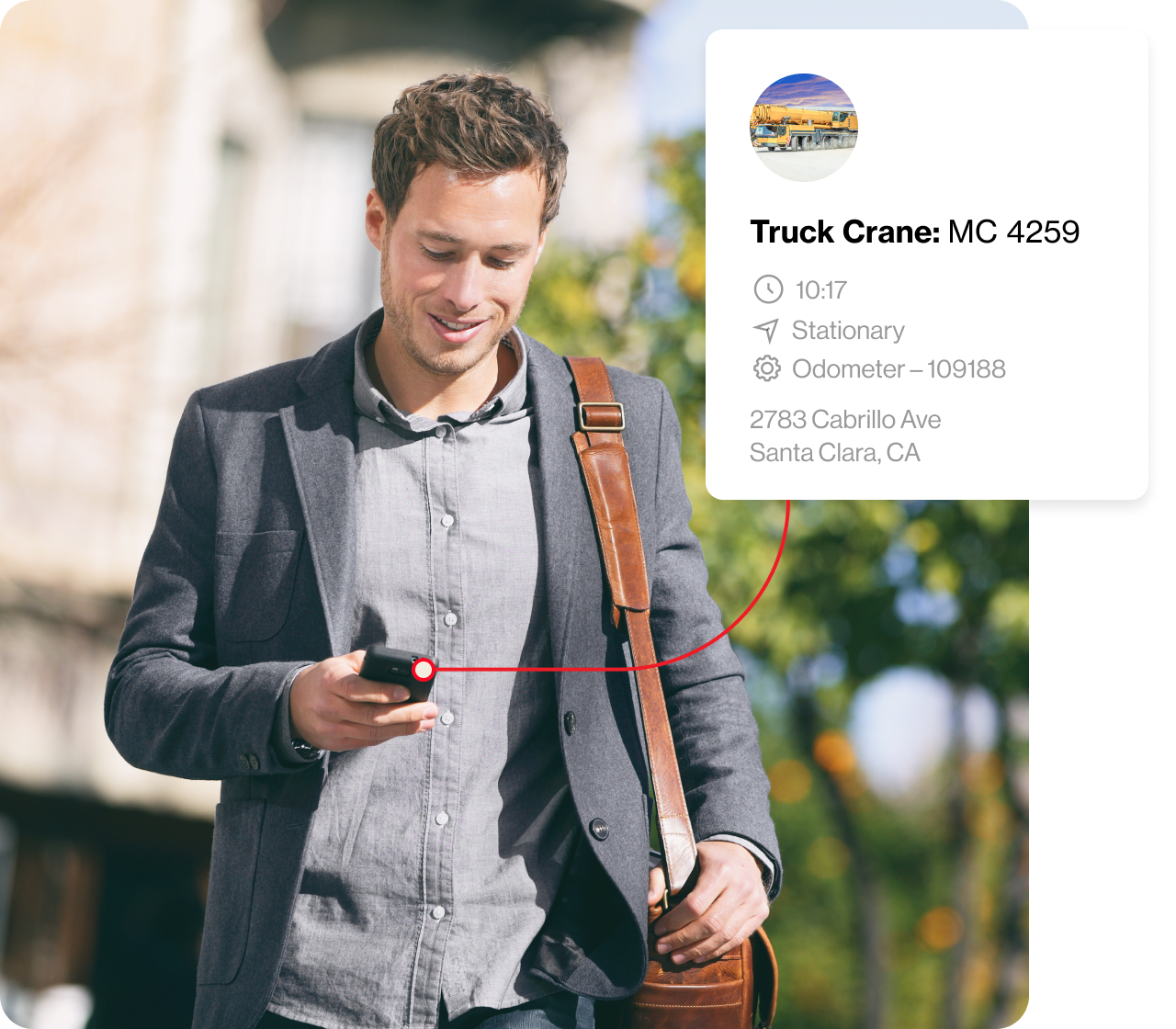 A man checking his fleet asset tracking app