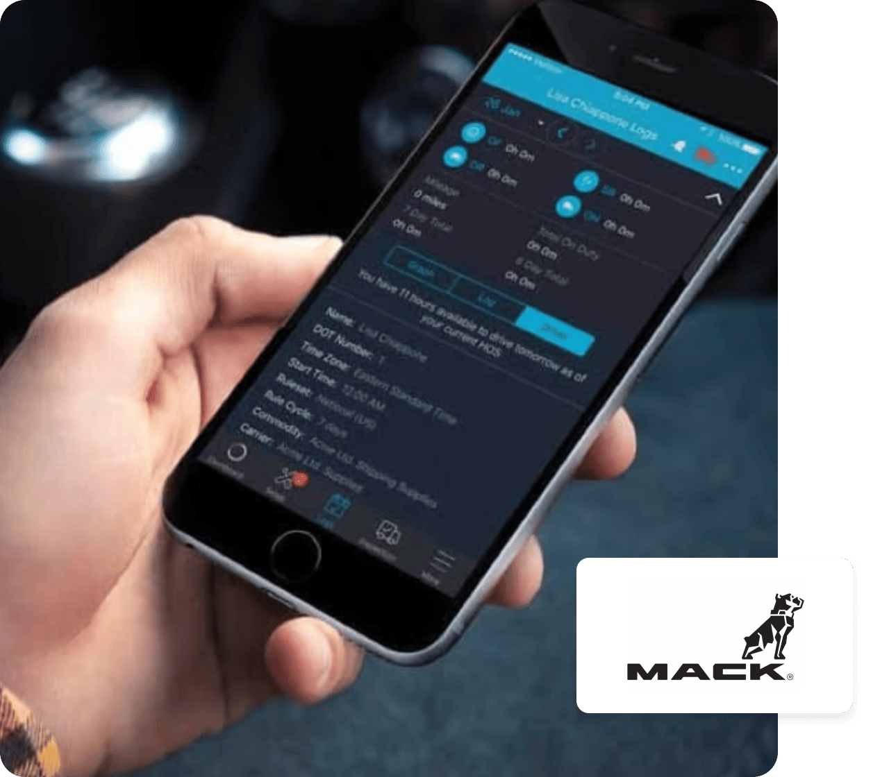 fleet management app on a smartphone