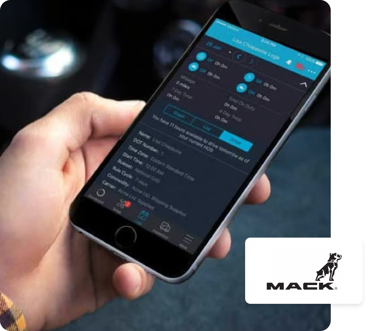 fleet management app on a smartphone
