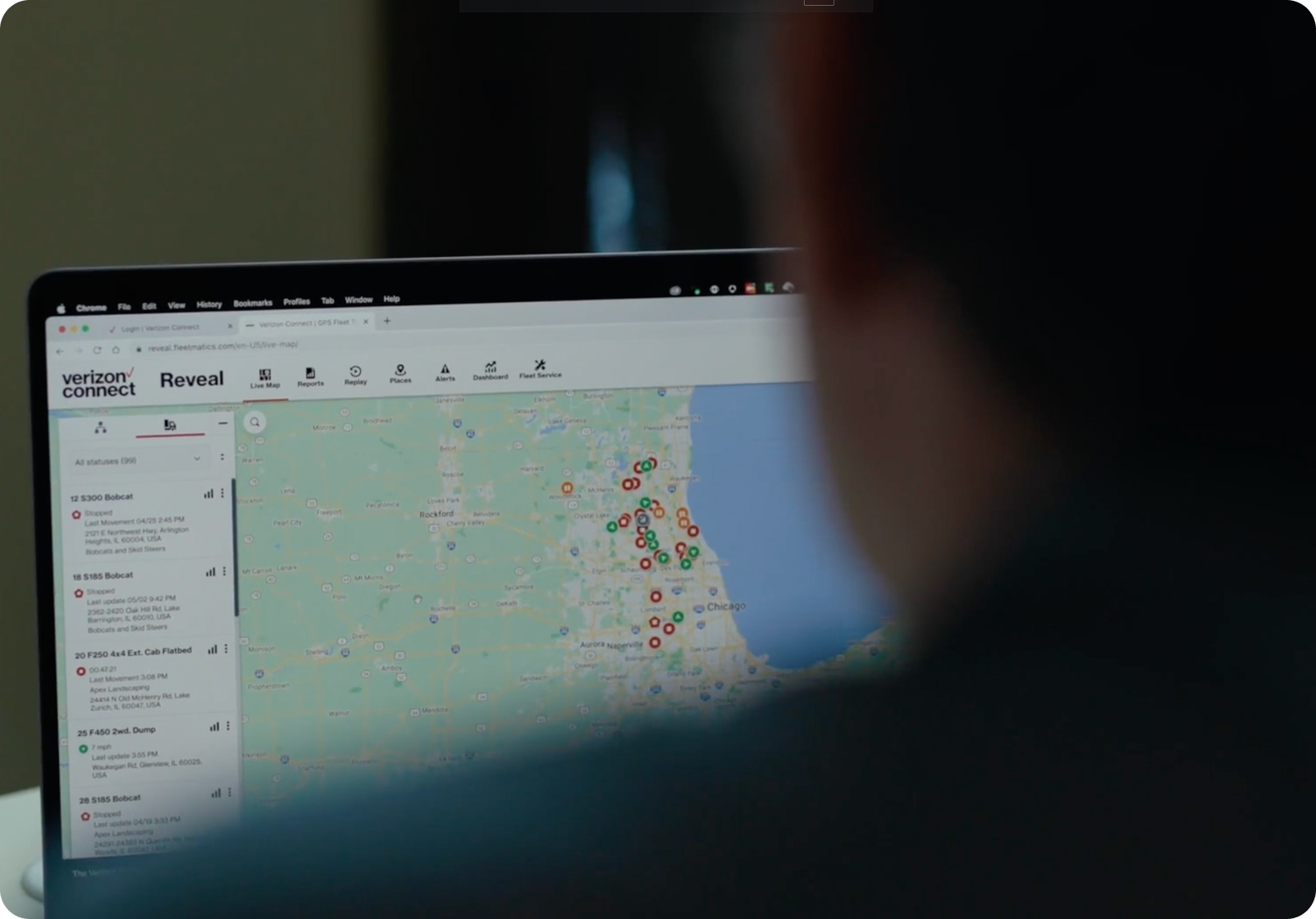 A map shown on a computer screen