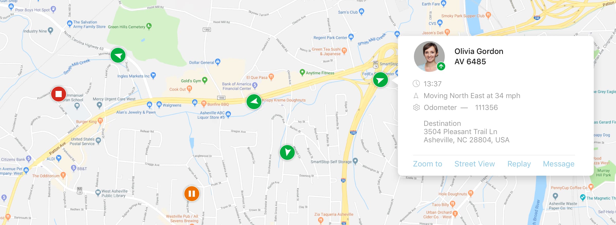 See the status and activity of all your fleet vehicles.