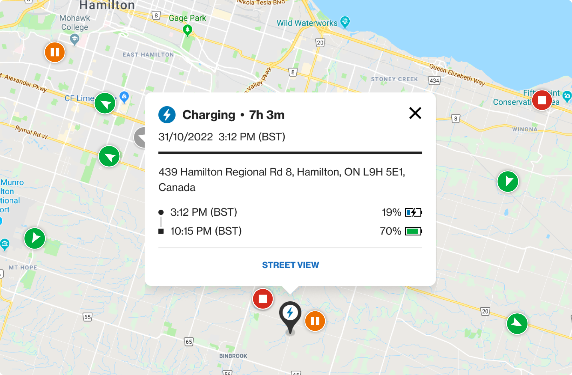 ev charging status