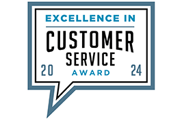 2024 Excellence in Customer Service Award logo.