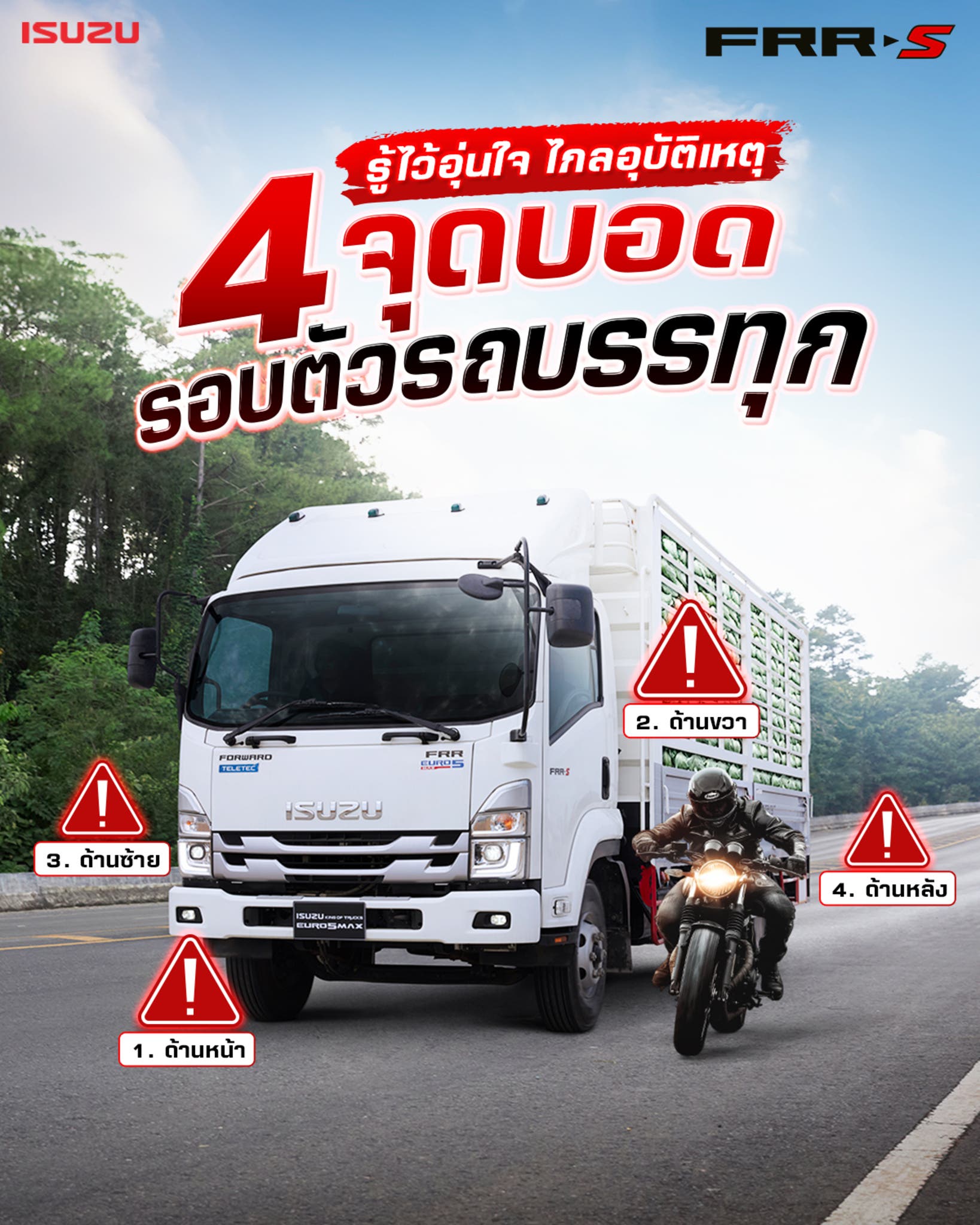 รู้ไว้อุ่นใจไกลอุบัติเหตุ 4 จุดบอดรอบรถบรรทุก