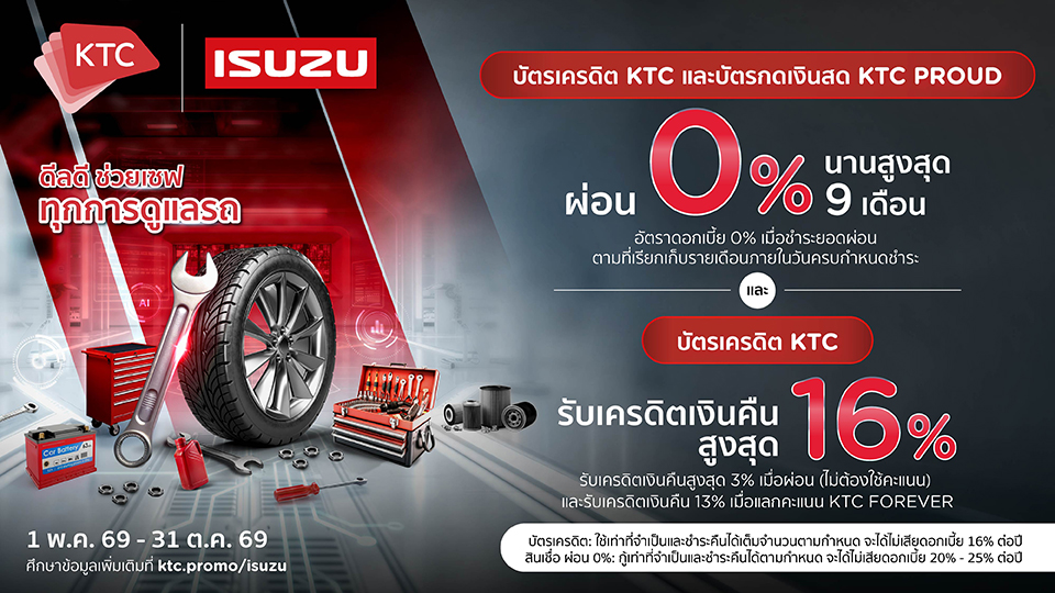 ออกรถใหม่หรือ นํารถเข้าศูนย์บริการ กับบัตรเครดิต KTC