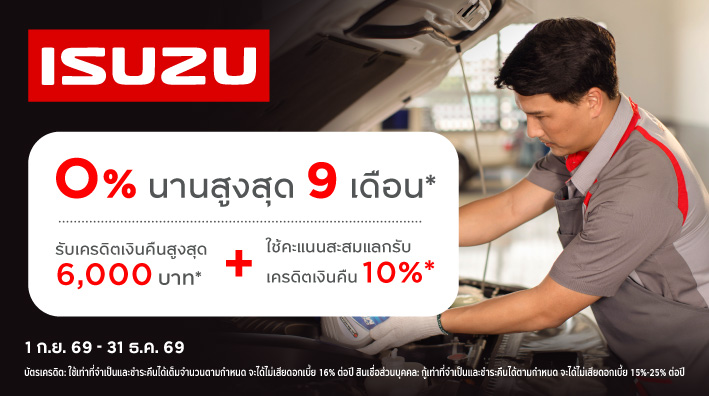 ผ่อนชำระค่าบริการกับบัตรกรุงศรี "Care about Car 2026"