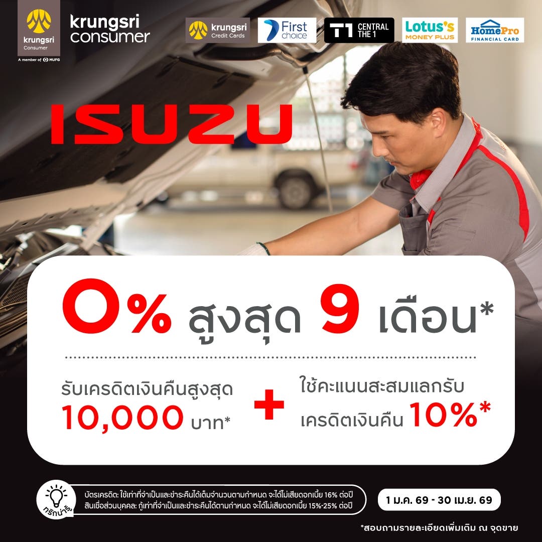 ผ่อนชำระค่าบริการกับบัตรกรุงศรี "Care about Car 2026"