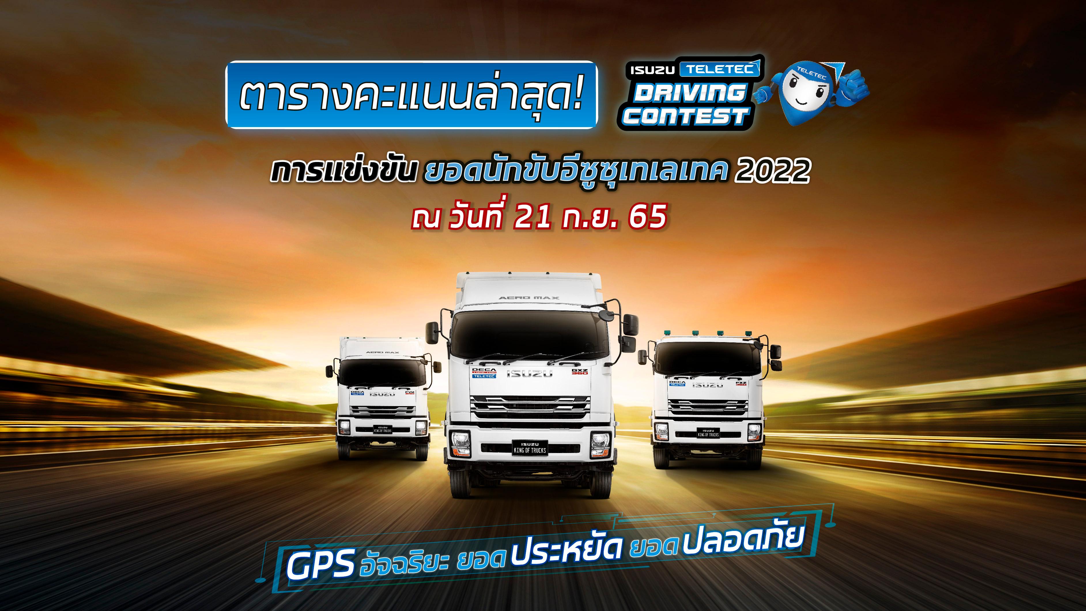 สัปดาห์สุดท้าย! ตารางคะแนน 10 อันดับ การแข่งขันยอดนักขับอีซูซุเทเลเทค ประจำปี 2565 (ข้อมูลวันที่ 21 ก.ย.65)