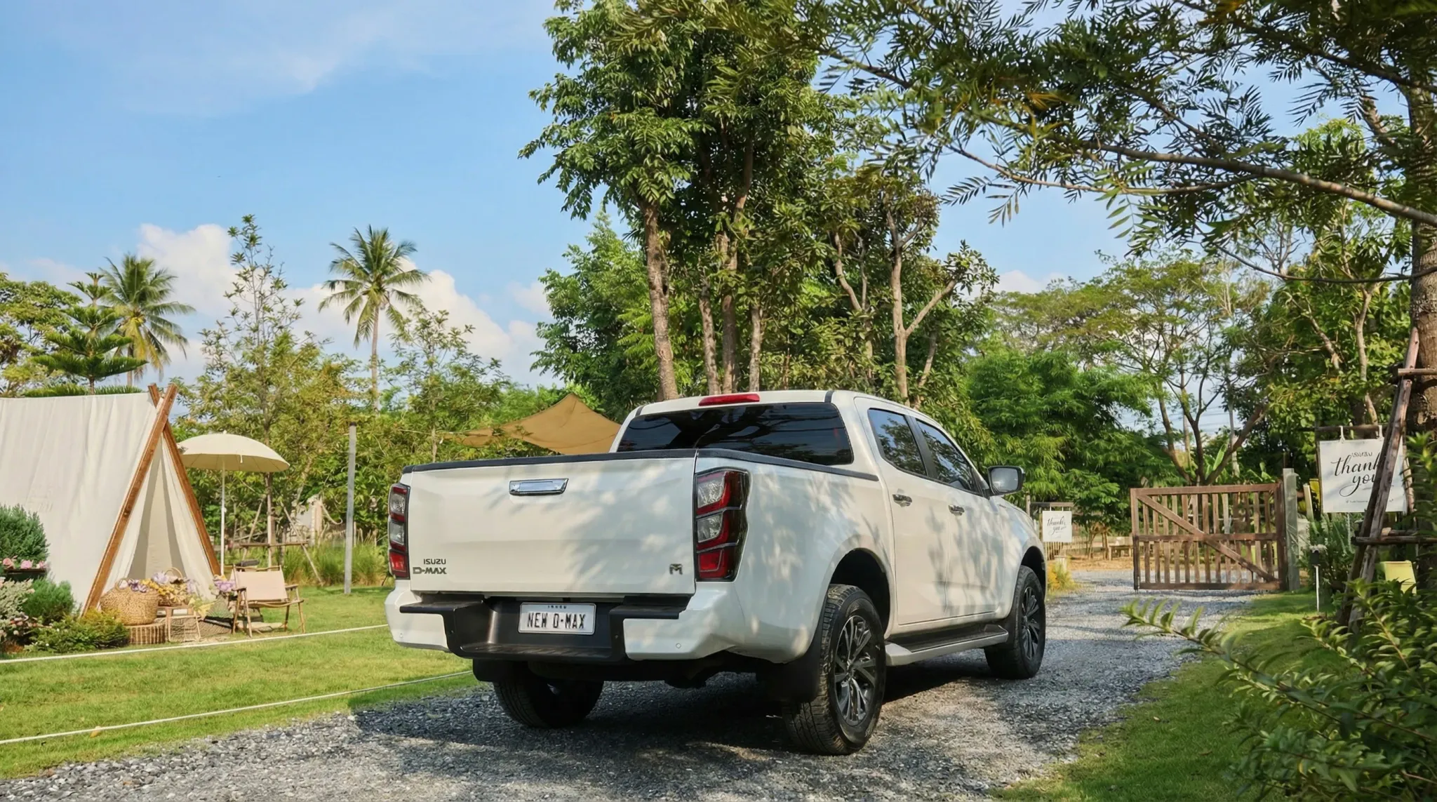 เทคนิคเติมลมยางรถกระบะ ISUZU 4 ประตู