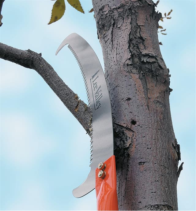 Using the Pole Saw Head to saw through a tree branch