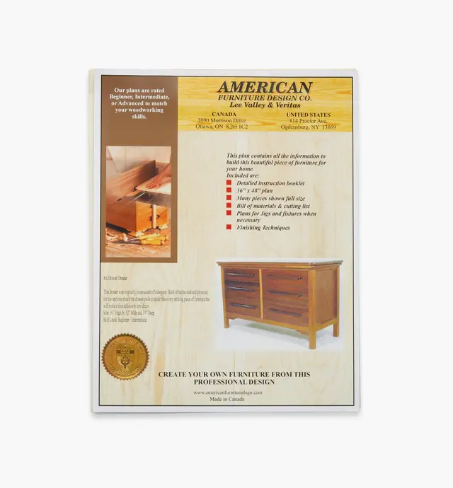 image of Six- Drawer Dresser Plan