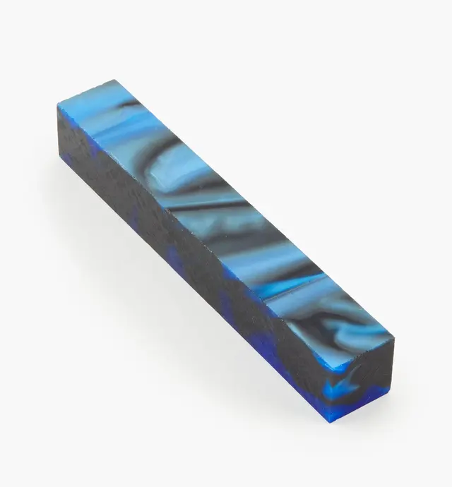 image of Carrelet de stylo en résine acrylique bleu et noir
