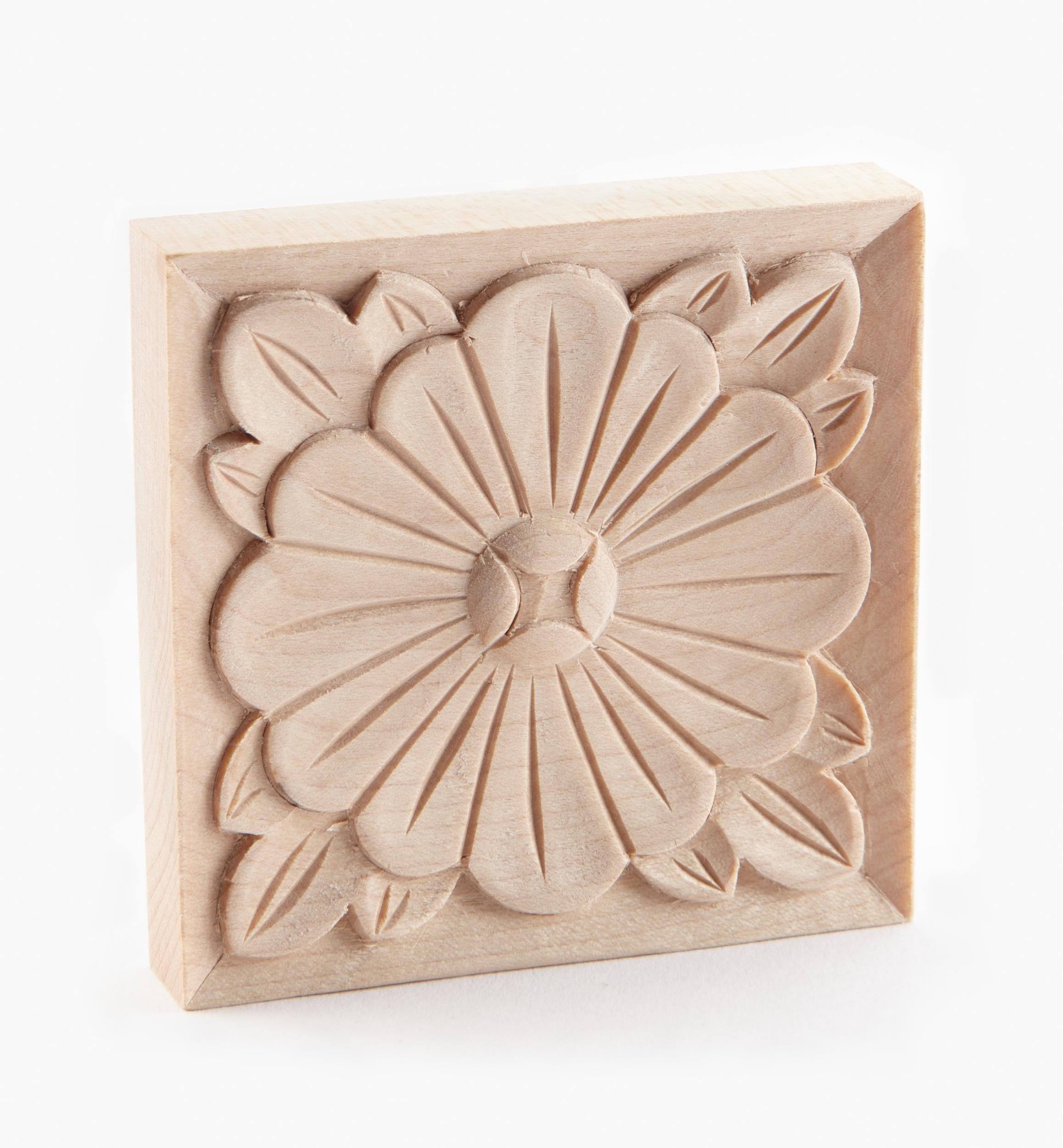 2 3/4" Hand-Carved Square Appliqué