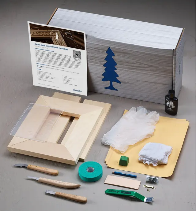 image of Trousse-projet pour cadre orné de sculpture en coches