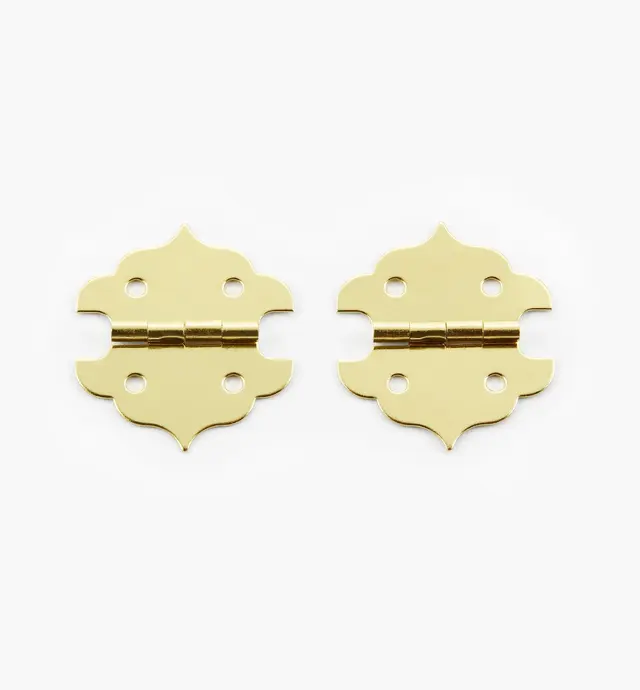 image of Fancy Wide Brass Box Hinges