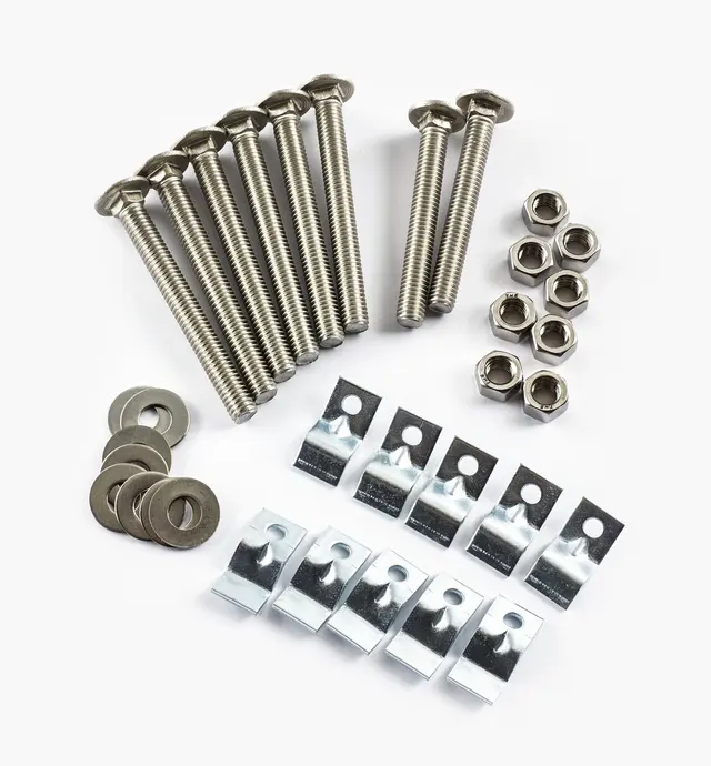 image of Pièces de quincaillerie pour tonnelle avec banc à assembler