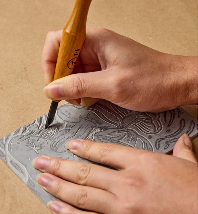 image of Linoleum Linocut Block