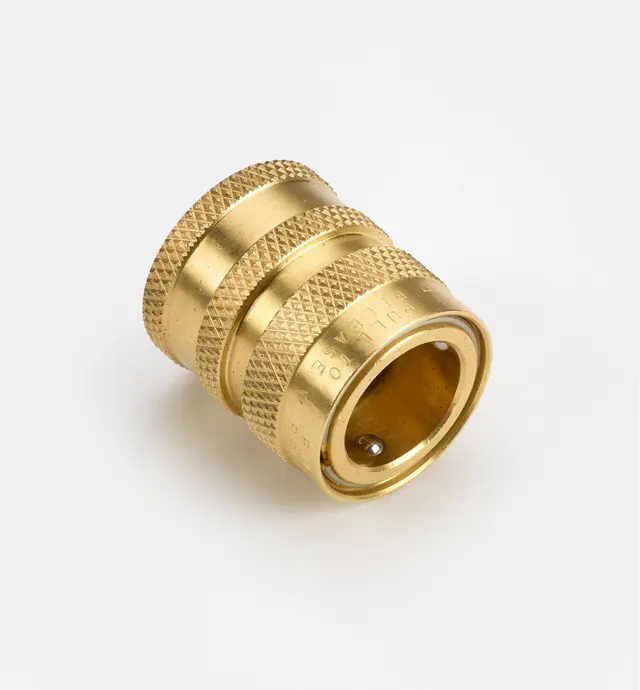 image of Brass Female Hose-End Water-Stop Coupler