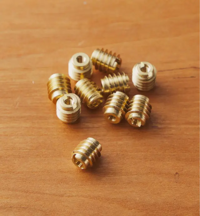 image of M3-0.5 Brass Knife-Edge Insert Nuts