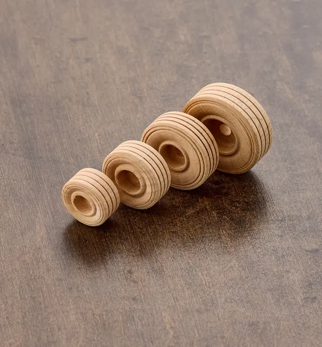 image of Small Treaded Wooden Wheels