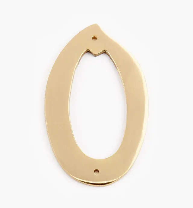 image of Script Cast Brass House Numbers
