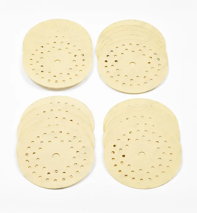 image of 20-Pc. Sample Pack of Mirka 5" Fine 42-Hole Gold Multifit Grip Discs