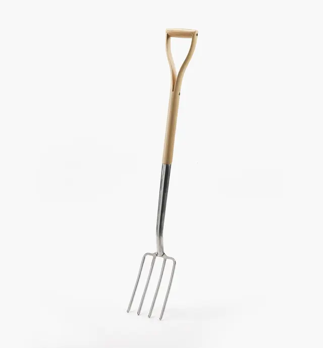 image of Stainless-Steel Wood-Handled Border Fork