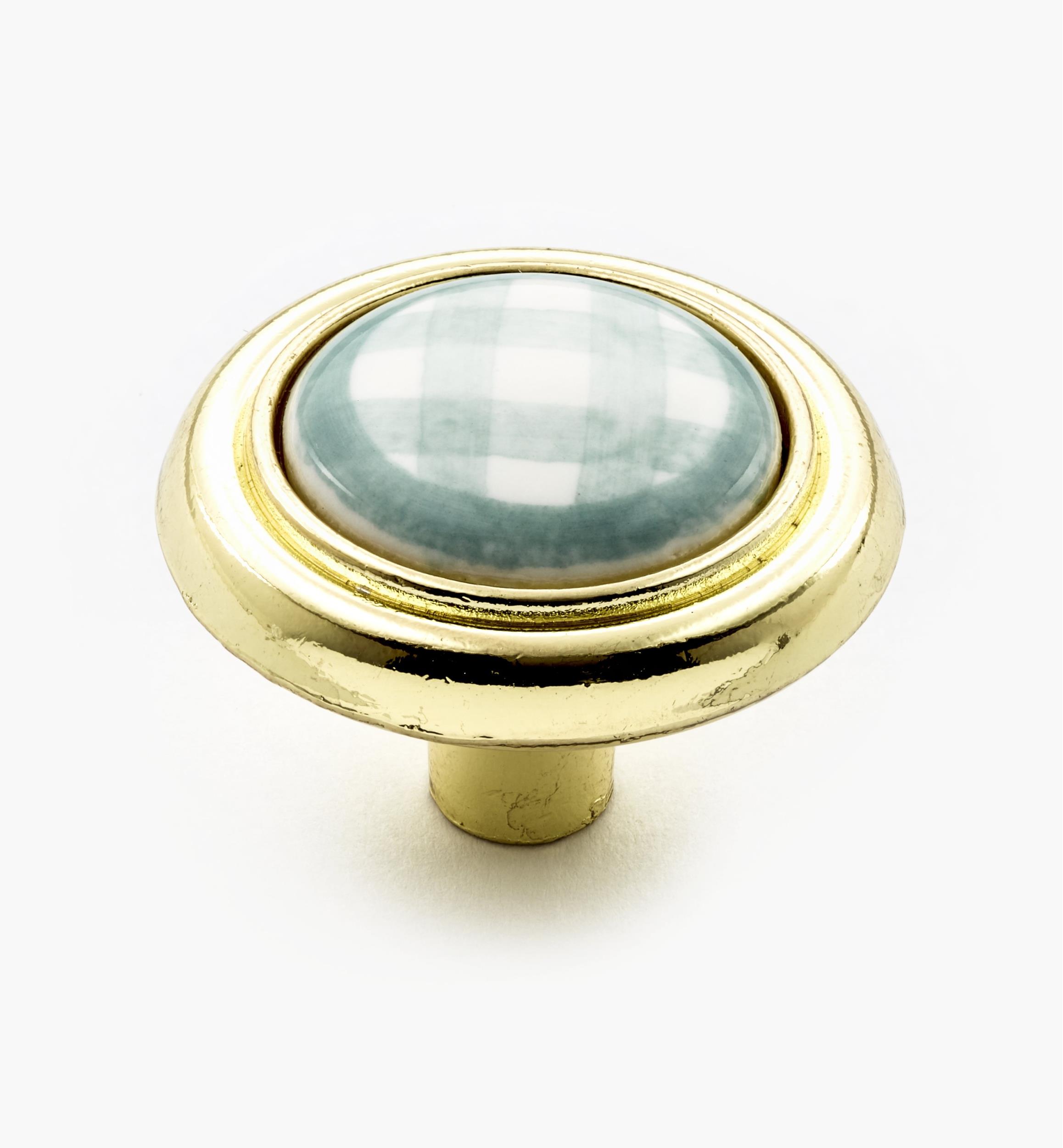 Boutons zinc-céramique, fini laiton
