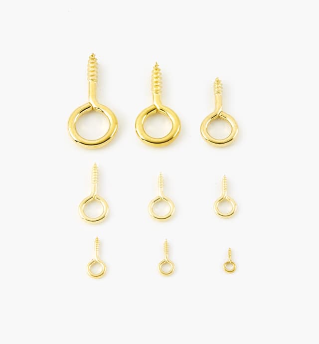 image of Brass-Plated Screw Eyes