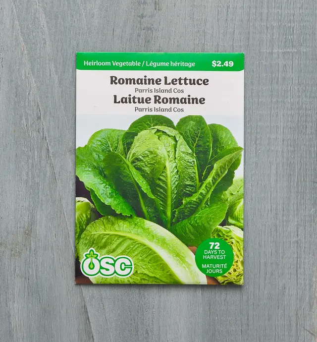image of OSC Heirloom Parris Island Romaine Lettuce Seed Packet