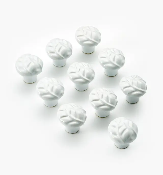 image of Ceramic Embossed Leaf Knobs