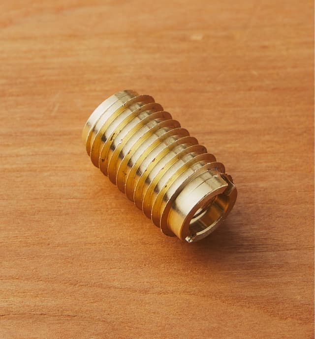 00M9006 - 5/16-18 1" Brass Knife-Edge Insert Nut, ea.