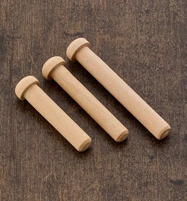 image of Large Wooden Axle Pegs for Toy Vehicle Wheels