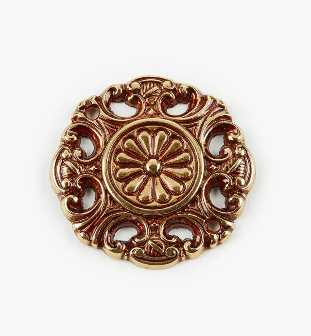 image of Cast Brass Appliqué Rosette Accents
