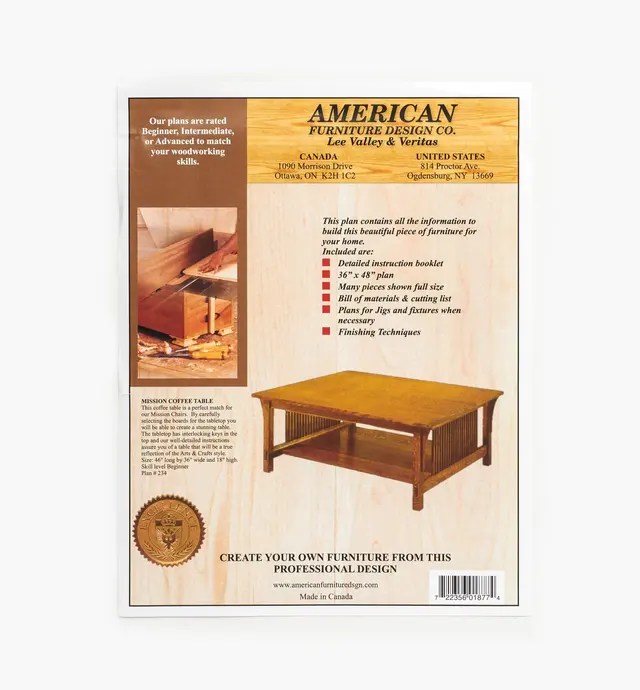 image of Mission Coffee Table Plan