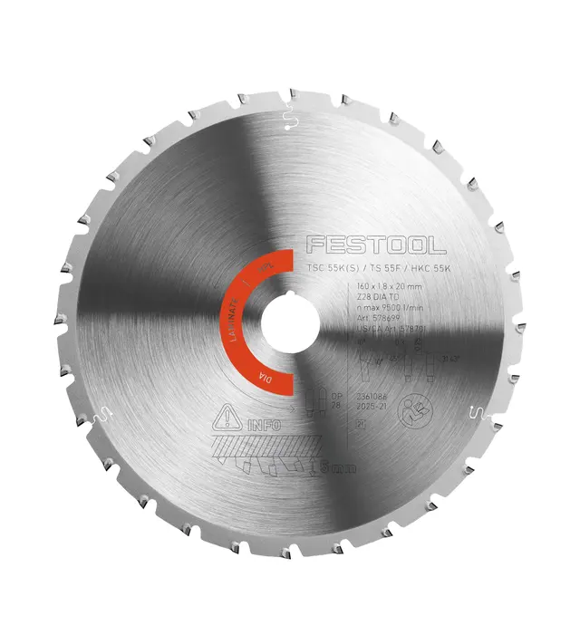 image of Festool Diamond Saw Blade DIA 160x1,8x20 F/FA28 Laminate/HPL