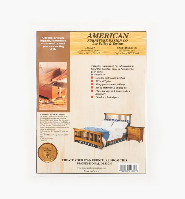 image of Mission Bed & Nightstand Plan