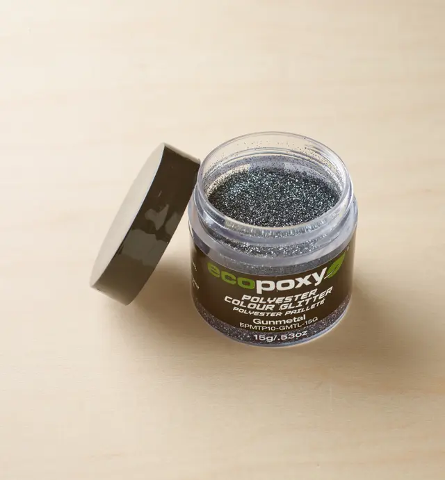 image of EcoPoxy Gunmetal Polyester Glitter
