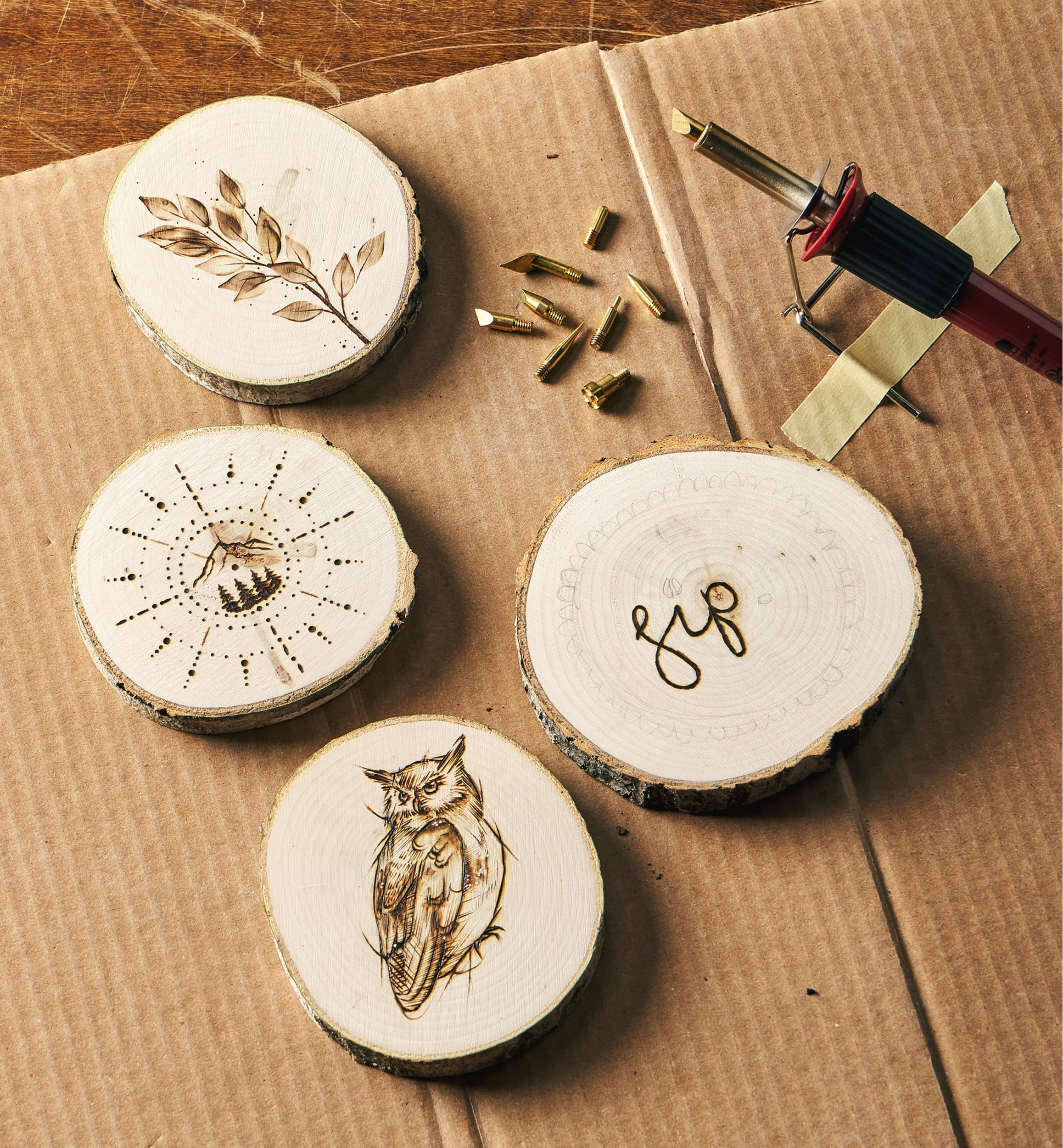Trousse-projet pour horloge et sous-verre pyrogravés