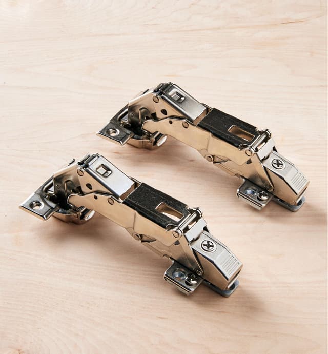 Compact Blumotion 110° Overlay Hinge installed in a cabinet door